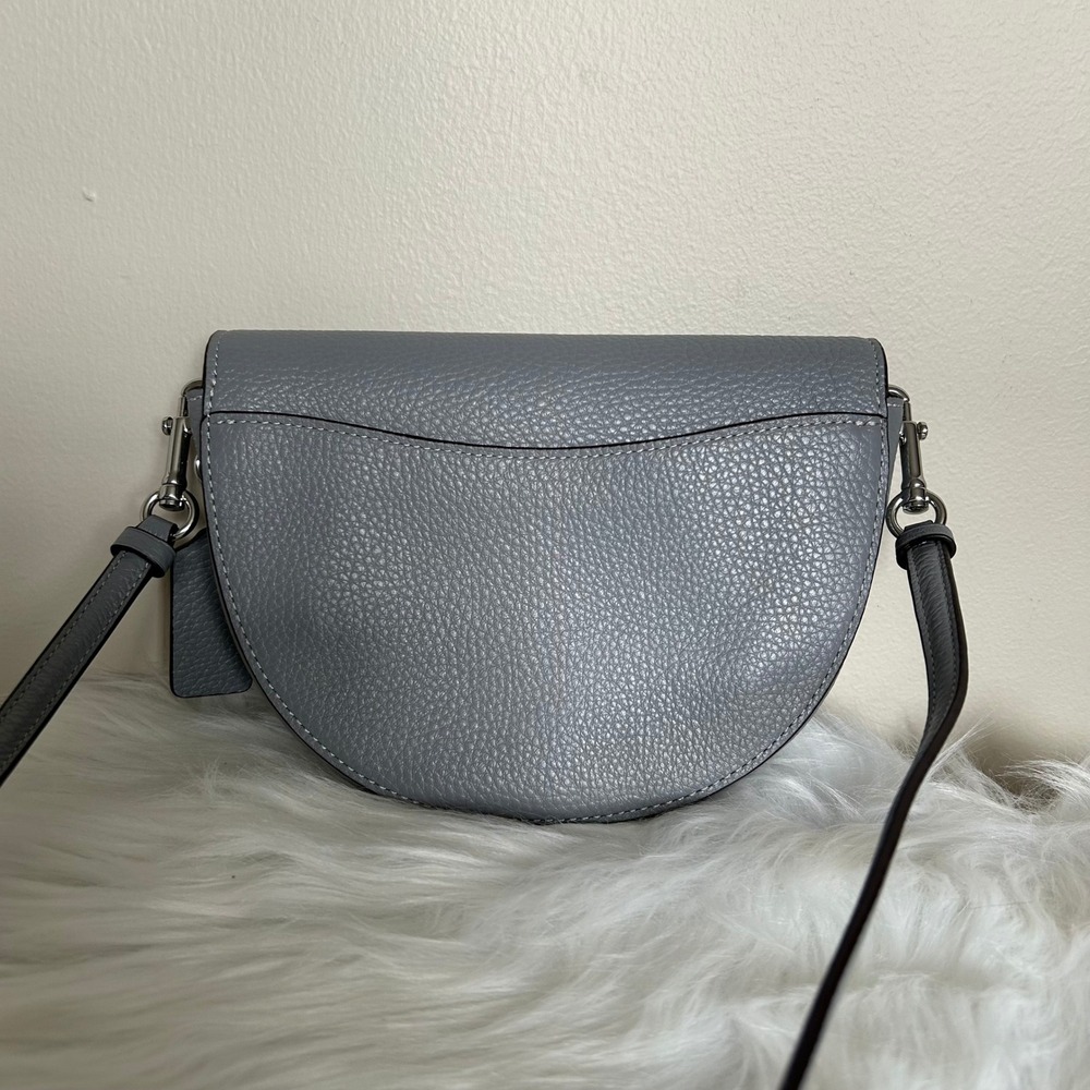 Coach Ellen Grey Pebbled Leather Crossbody Bag Excellent - Picture 2 of 11
